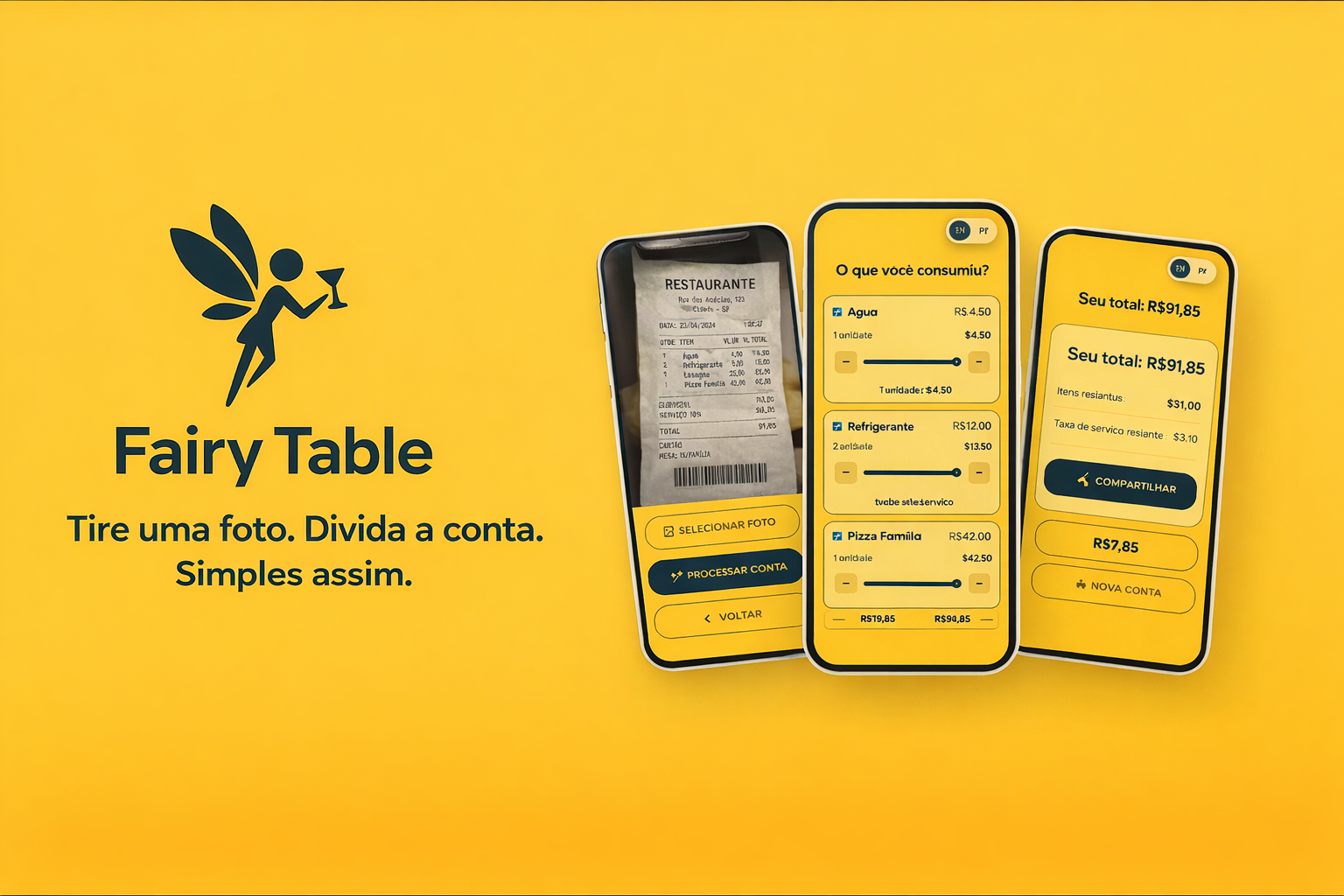 Fairy Table: tire uma foto, divida a conta. Simples assim.